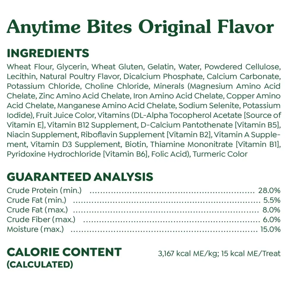Greenies Anytime Bites Bite-Size Dog Dental Treats Original 10.3-oz