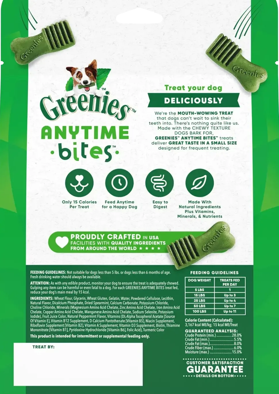 Greenies Anytime Bites Bite-Size Dog Dental Treats Mint 10.3-oz
