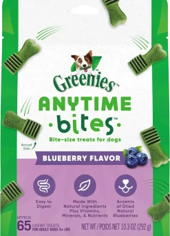 Greenies Anytime Bites Bite-Size Dog Dental Treats Blueberry 10.3-oz