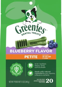Greenies Blueberry Dog Dental Treats Petite 12-oz 20 Count