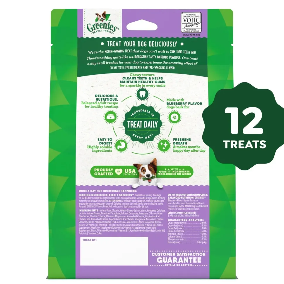 Greenies Blueberry Dog Dental Treats Regular 12-oz 12 Count