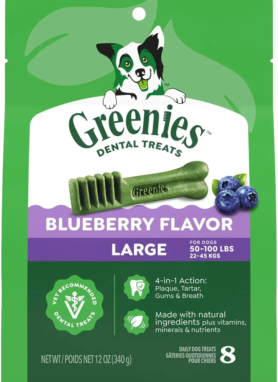 Greenies Blueberry Dog Dental Treats Large 12-oz 8 Count
