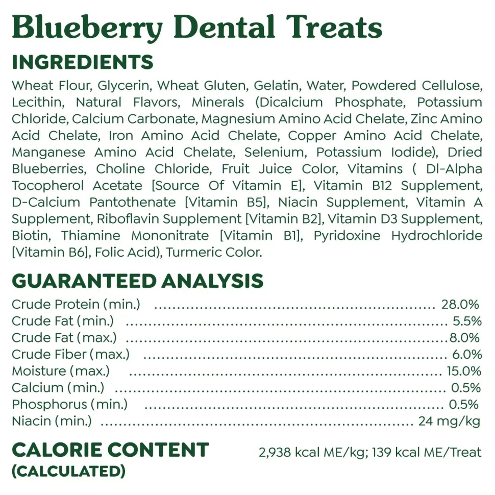 Greenies Blueberry Dog Dental Treats Large 12-oz 8 Count