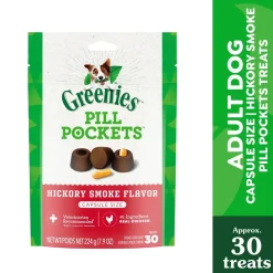 Greenies Capsule Pill Pockets Dog Treats Hickory Smoke 7.9-oz 30 Count