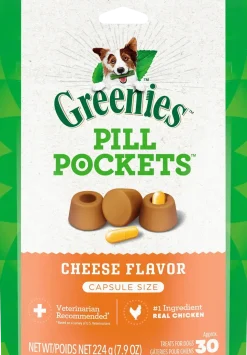 Greenies Capsule Pill Pockets Dog Treats Cheese 7.9-oz 30 Count