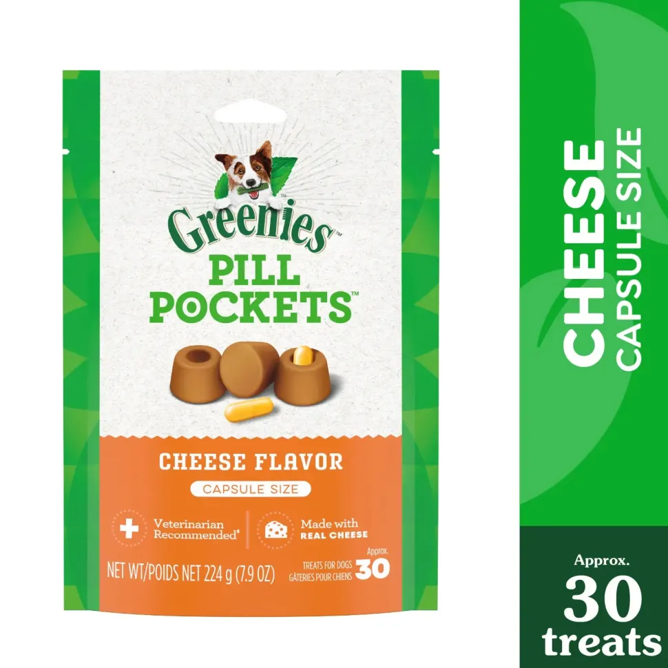 Greenies Capsule Pill Pockets Dog Treats Cheese 7.9-oz 30 Count