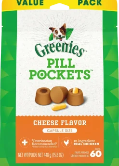 Greenies Capsule Pill Pockets Dog Treats Cheese 15.8-oz 60 Count