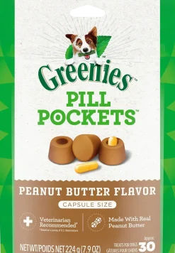 Greenies Capsule Pill Pockets Dog Treats Peanut Butter 7.9-oz 30 Count