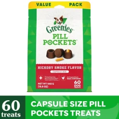 Greenies Capsule Pill Pockets Dog Treats Hickory Smoke 15.8-oz 60 Count