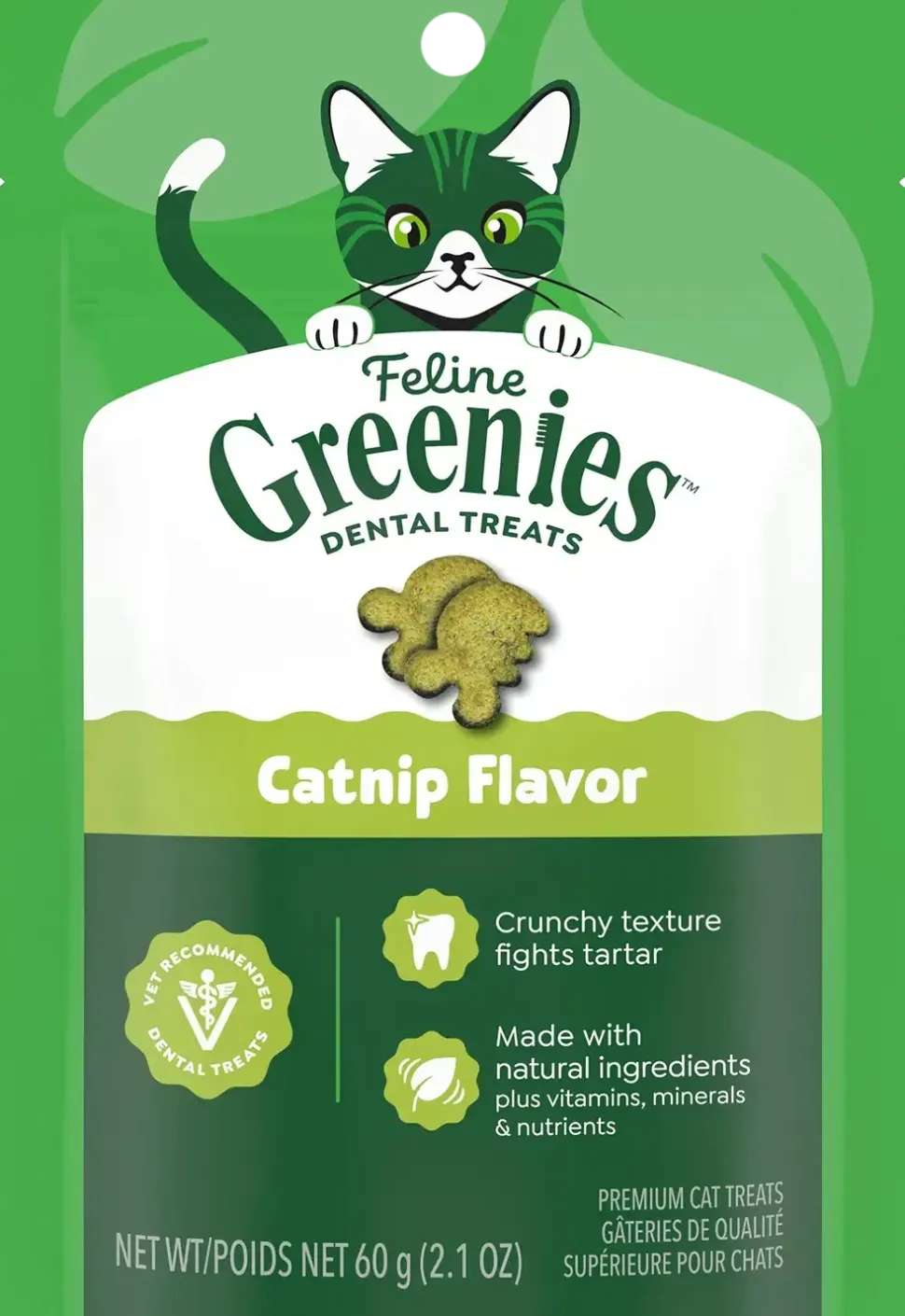 Greenies Feline Catnip Adult Cat Dental Treats 2.1-oz