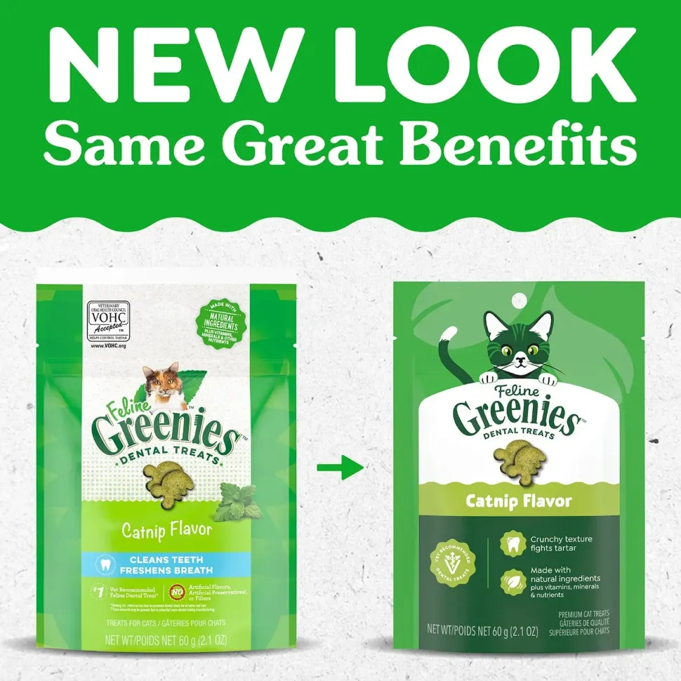 Greenies Feline Catnip Adult Cat Dental Treats 2.1-oz