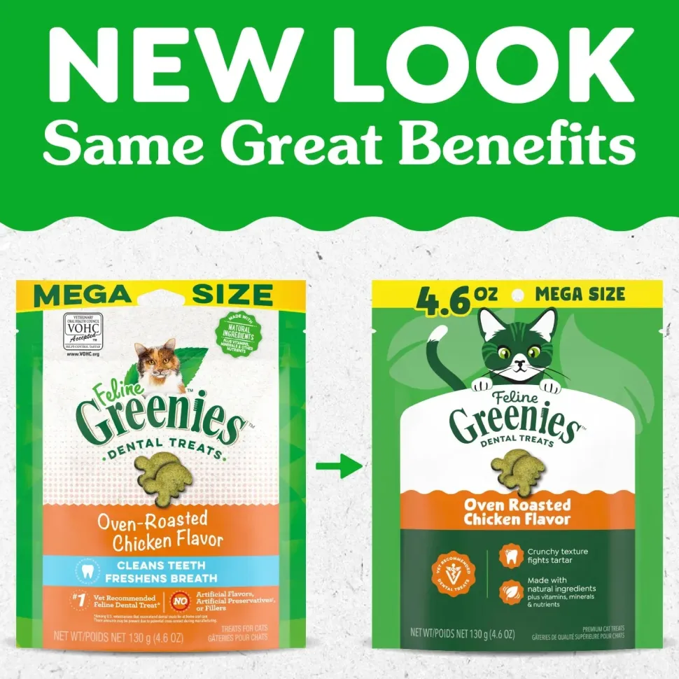 Greenies Feline Oven Roasted Chicken Adult Cat Dental Treats 4.6-oz