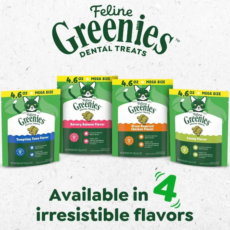 Greenies Feline Oven Roasted Chicken Adult Cat Dental Treats 4.6-oz