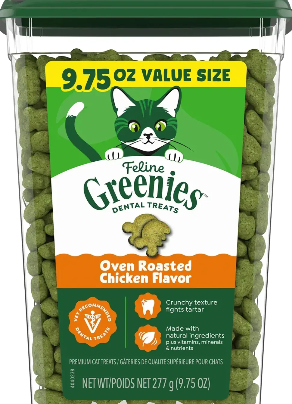 Greenies Feline Oven Roasted Chicken Adult Cat Dental Treats 9.75-oz