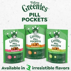 Greenies Feline Pill Pockets Cat Treats Salmon 3-oz 85 Count
