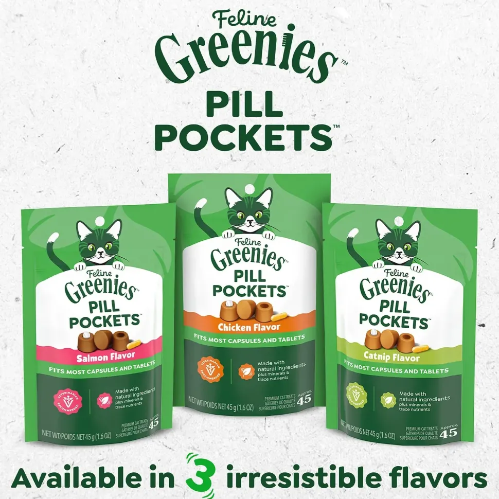 Greenies Feline Pill Pockets Cat Treats Chicken 3-oz 85 Count