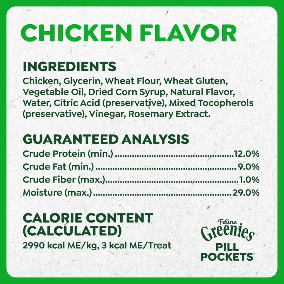 Greenies Feline Pill Pockets Cat Treats Chicken 3-oz 85 Count