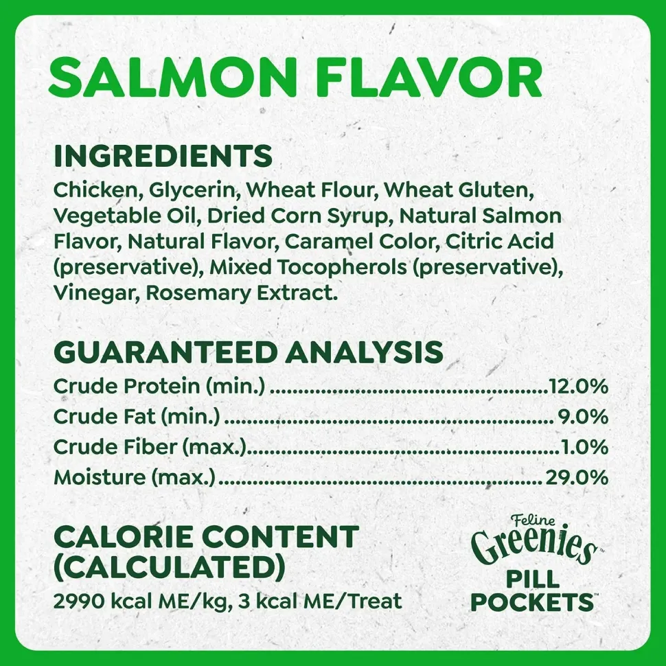 Greenies Feline Pill Pockets Cat Treats Salmon 1.6-oz 45 Count