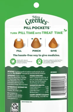 Greenies Feline Pill Pockets Cat Treats Catnip 1.6-oz 45 Count