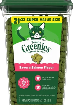 Greenies Feline Savory Salmon Adult Cat Dental Treats 21-oz