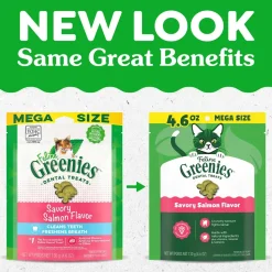 Greenies Feline Savory Salmon Adult Cat Dental Treats 4.6-oz