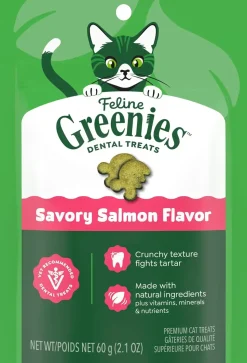 Greenies Feline Savory Salmon Adult Cat Dental Treats 2.1-oz