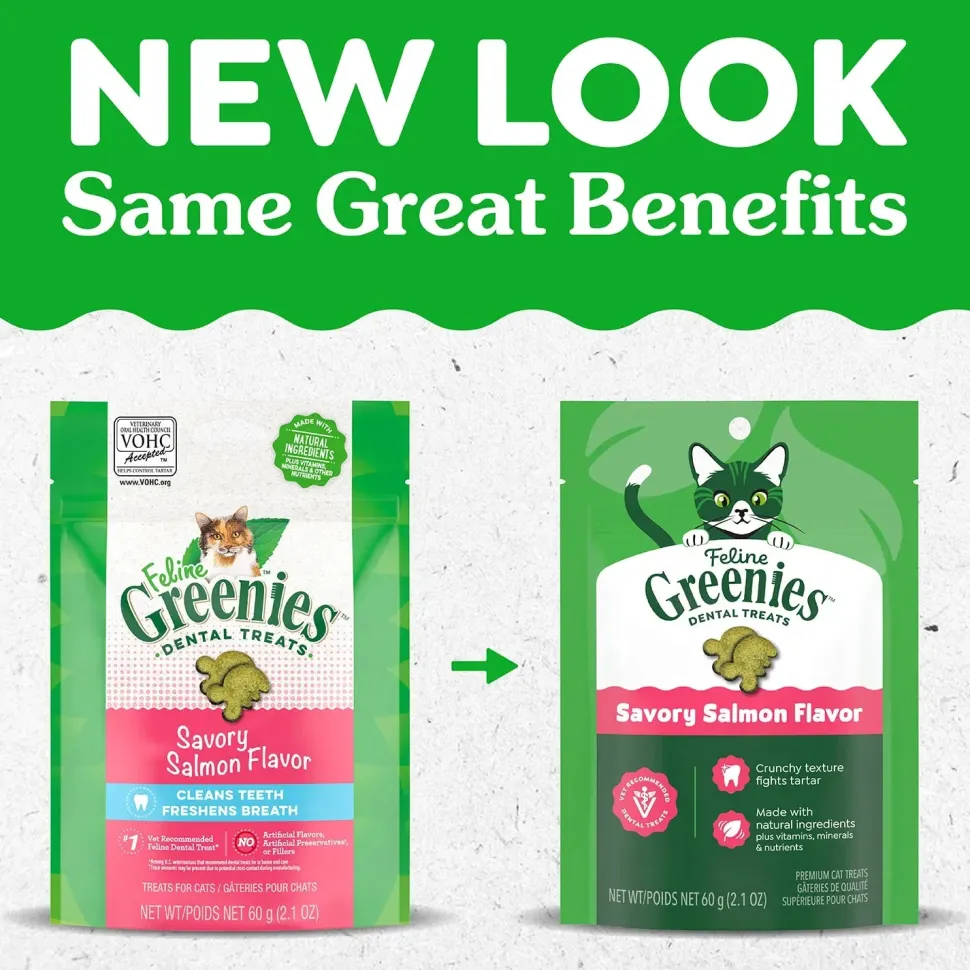 Greenies Feline Savory Salmon Adult Cat Dental Treats 2.1-oz