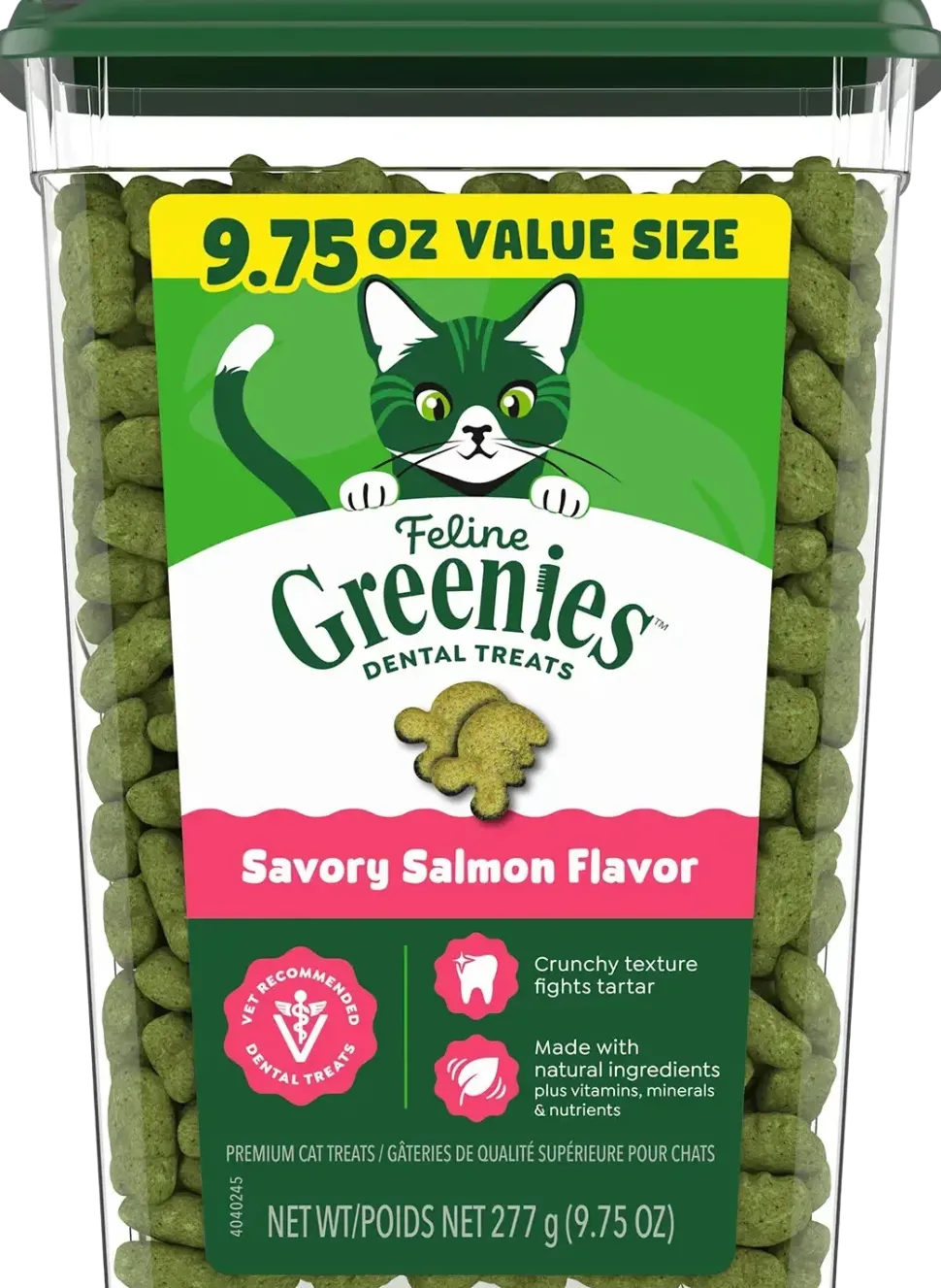 Greenies Feline Savory Salmon Adult Cat Dental Treats 9.75-oz