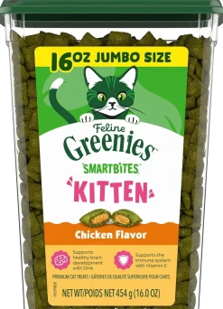 Greenies Feline SmartBites Chicken Healthy Kitten Treats 16-oz