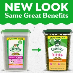Greenies Feline SmartBites Chicken Healthy Kitten Treats 16-oz