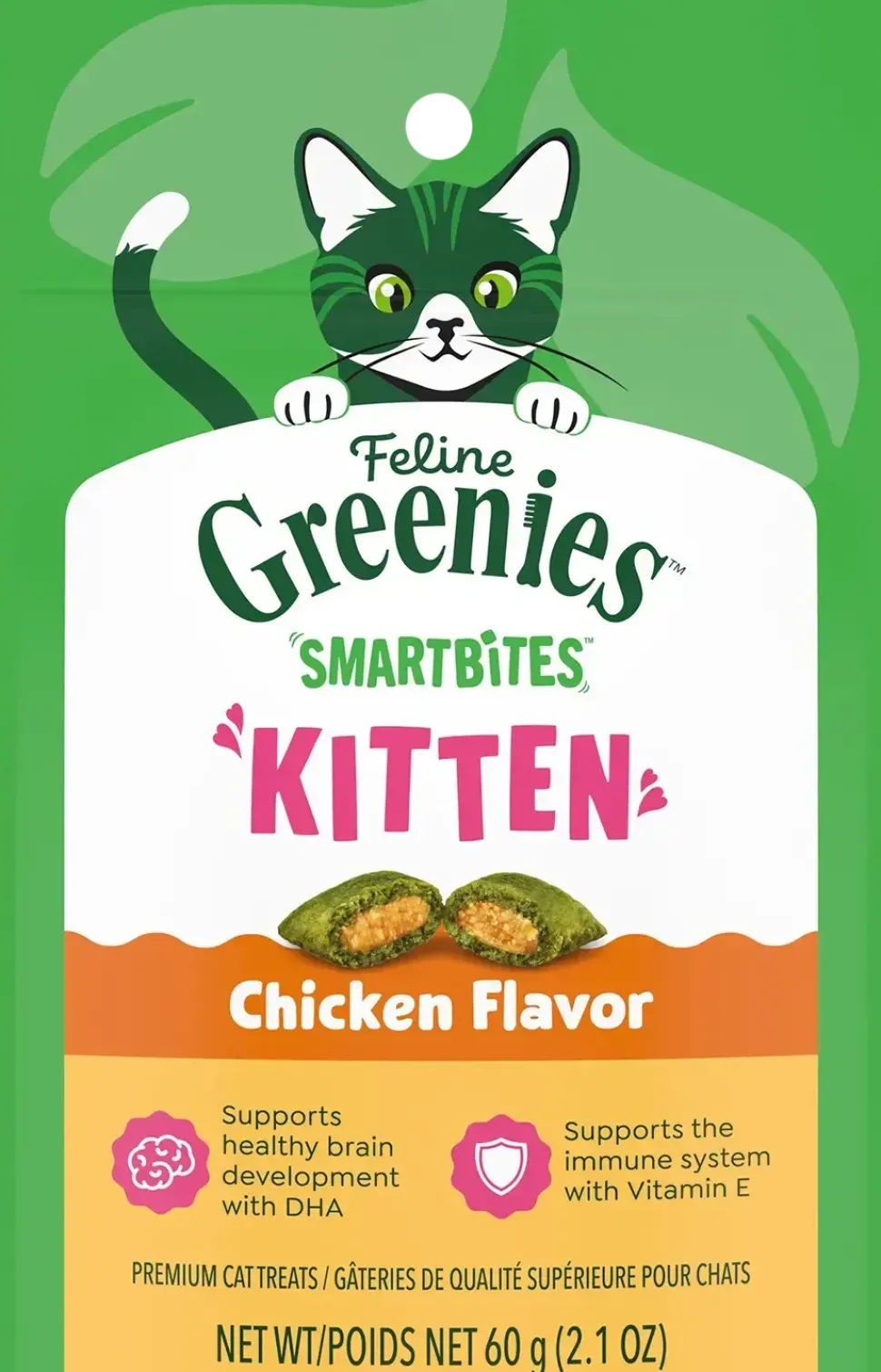 Greenies Feline SmartBites Chicken Healthy Kitten Treats 2.1-oz
