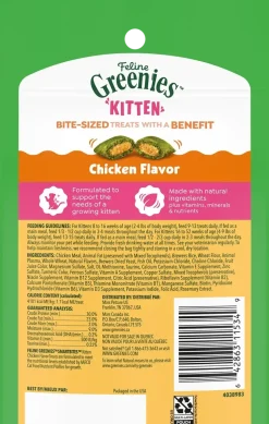 Greenies Feline SmartBites Chicken Healthy Kitten Treats 2.1-oz