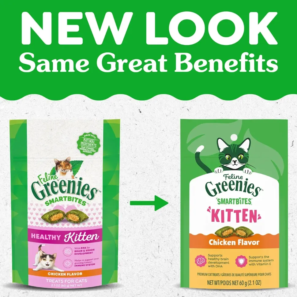 Greenies Feline SmartBites Chicken Healthy Kitten Treats 2.1-oz