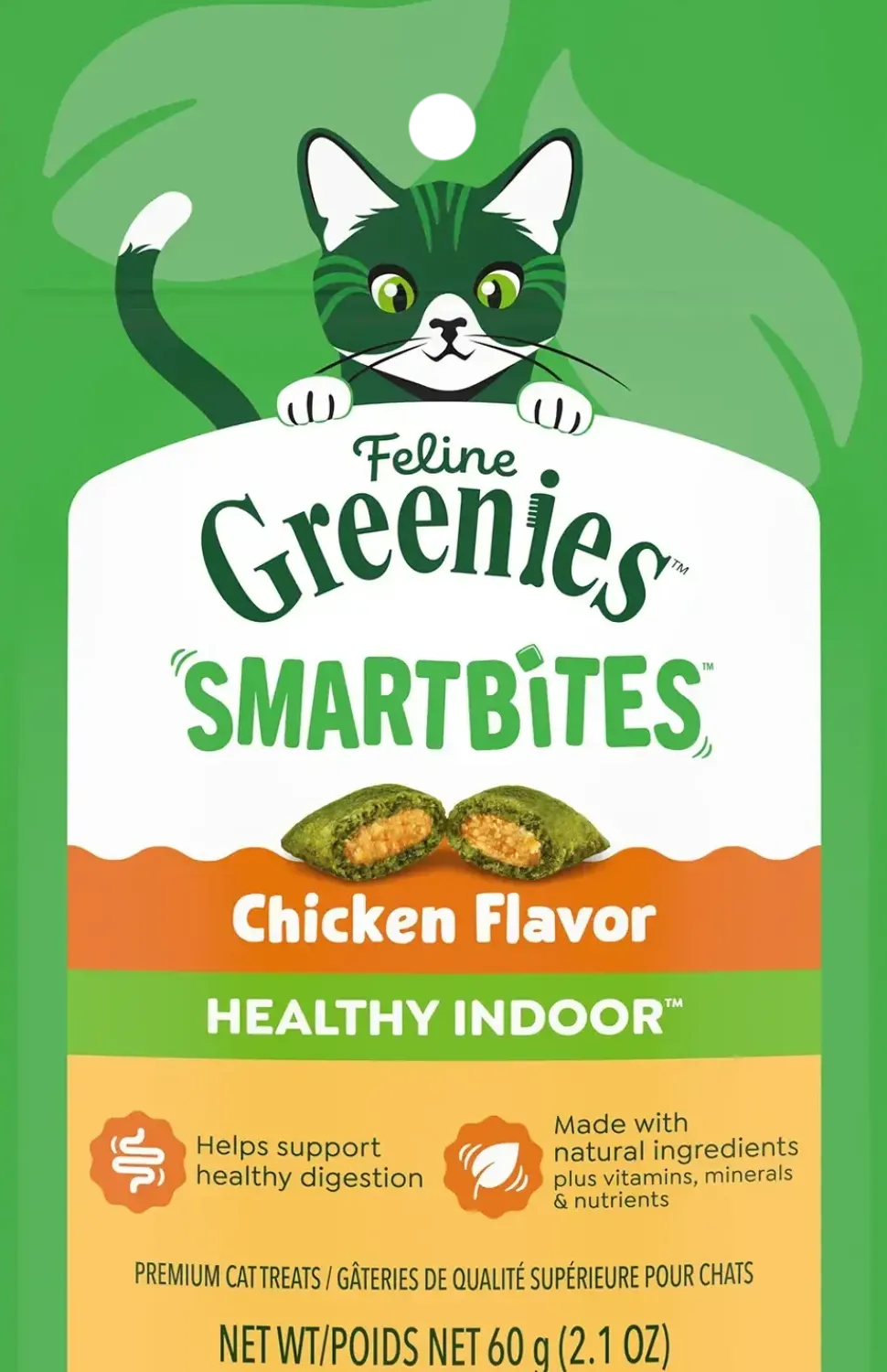 Greenies Feline SmartBites Healthy Indoor Chicken Cat Treats 2.1-oz