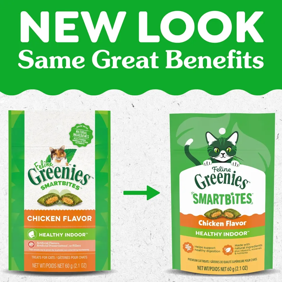 Greenies Feline SmartBites Healthy Indoor Chicken Cat Treats 2.1-oz