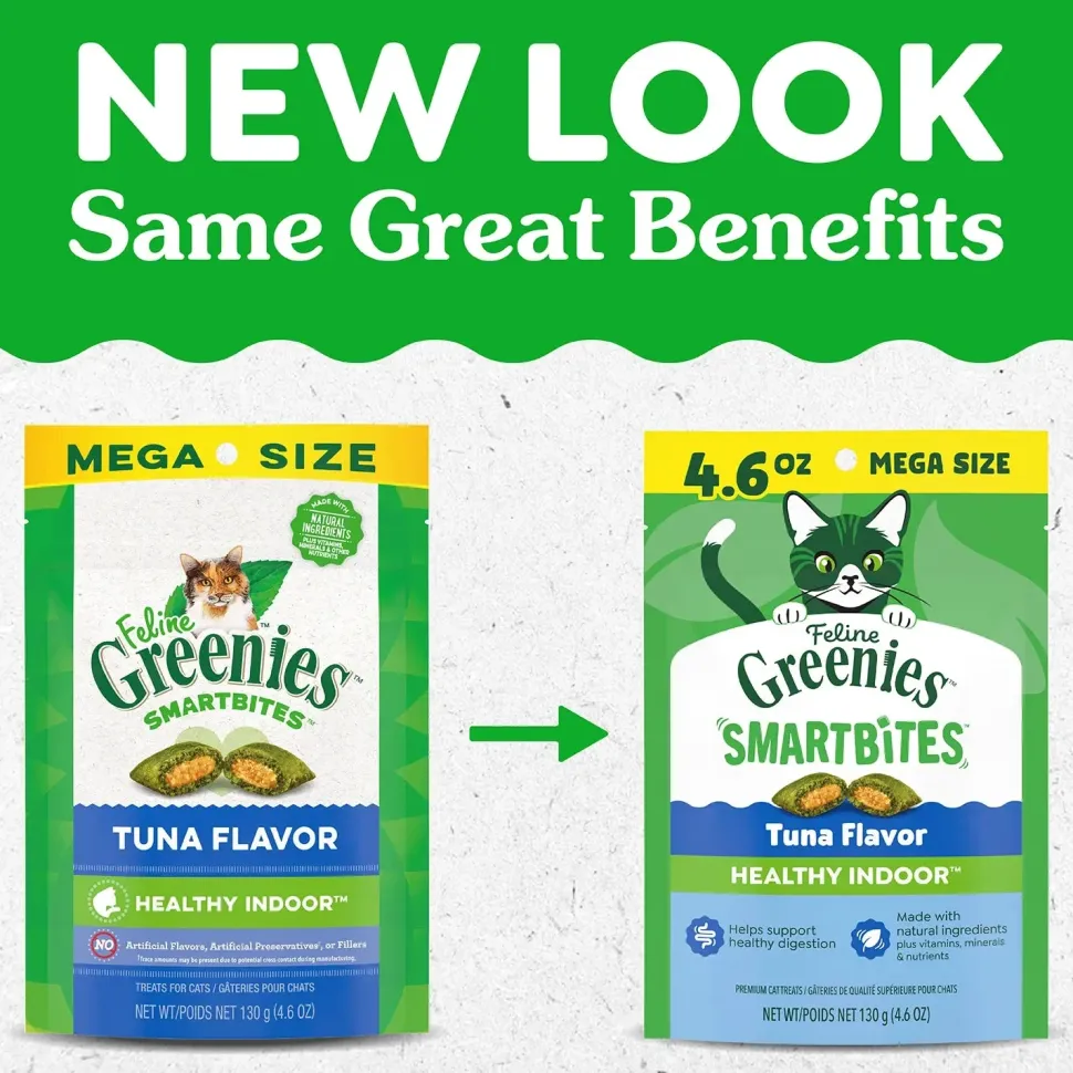 Greenies Feline SmartBites Healthy Indoor Tuna Cat Treats 4.6-oz