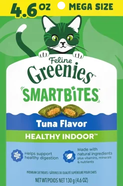Greenies Feline SmartBites Healthy Indoor Tuna Cat Treats 4.6-oz