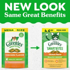 Greenies Feline SmartBites Healthy Indoor Chicken Cat Treats 4.6-oz