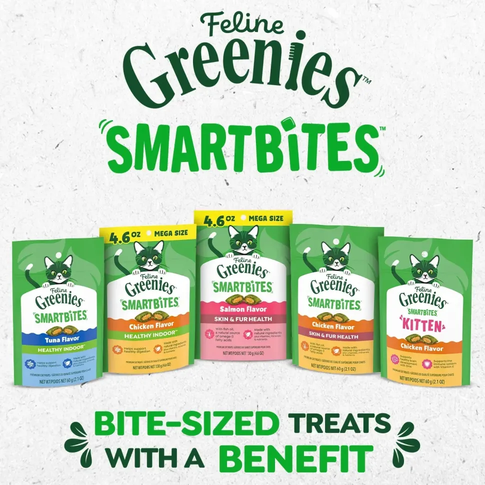 Greenies Feline SmartBites Healthy Indoor Chicken Cat Treats 4.6-oz
