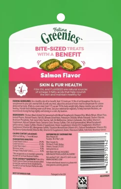 Greenies Feline Smartbites Healthy Skin & Fur Health Cat Treats Salmon 2.1-oz