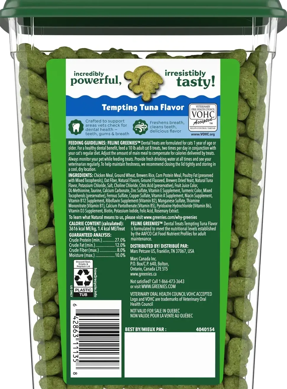 Greenies Feline Tempting Tuna Adult Cat Dental Treats 9.75-oz