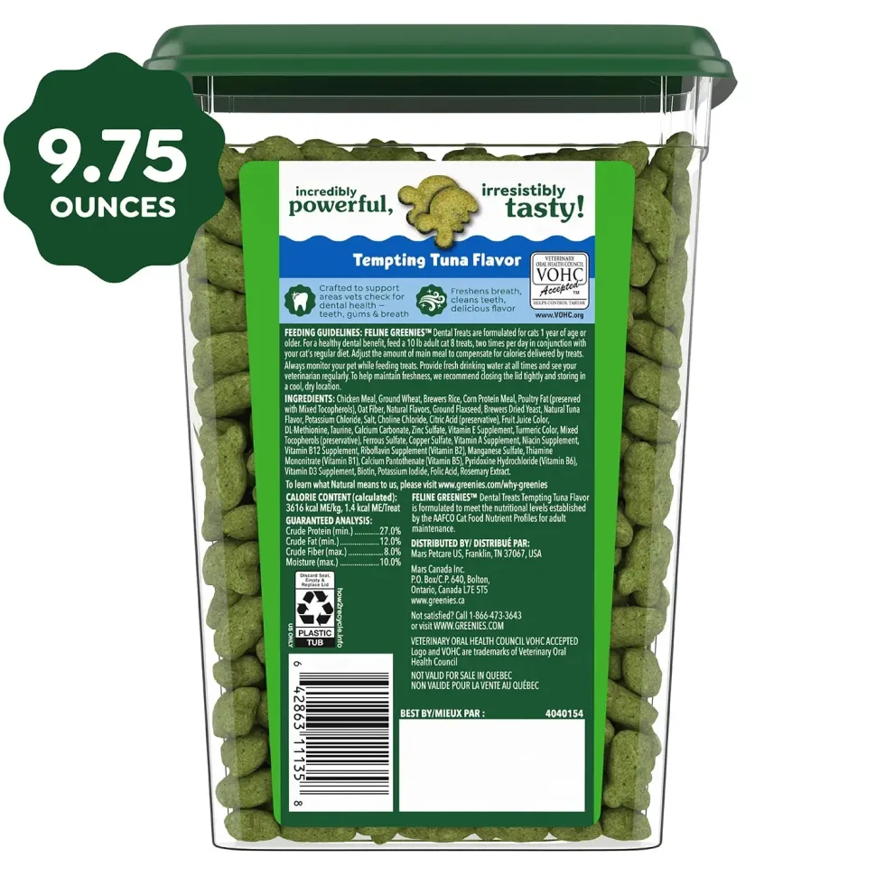 Greenies Feline Tempting Tuna Adult Cat Dental Treats 9.75-oz