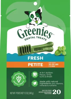 Greenies Fresh Dog Dental Treats Petite 12-oz 20 Count