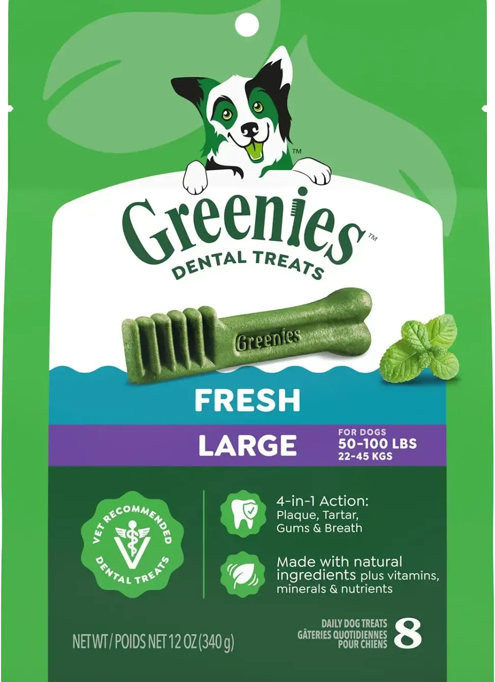 Greenies Fresh Dog Dental Treats Large 12-oz 8 Count