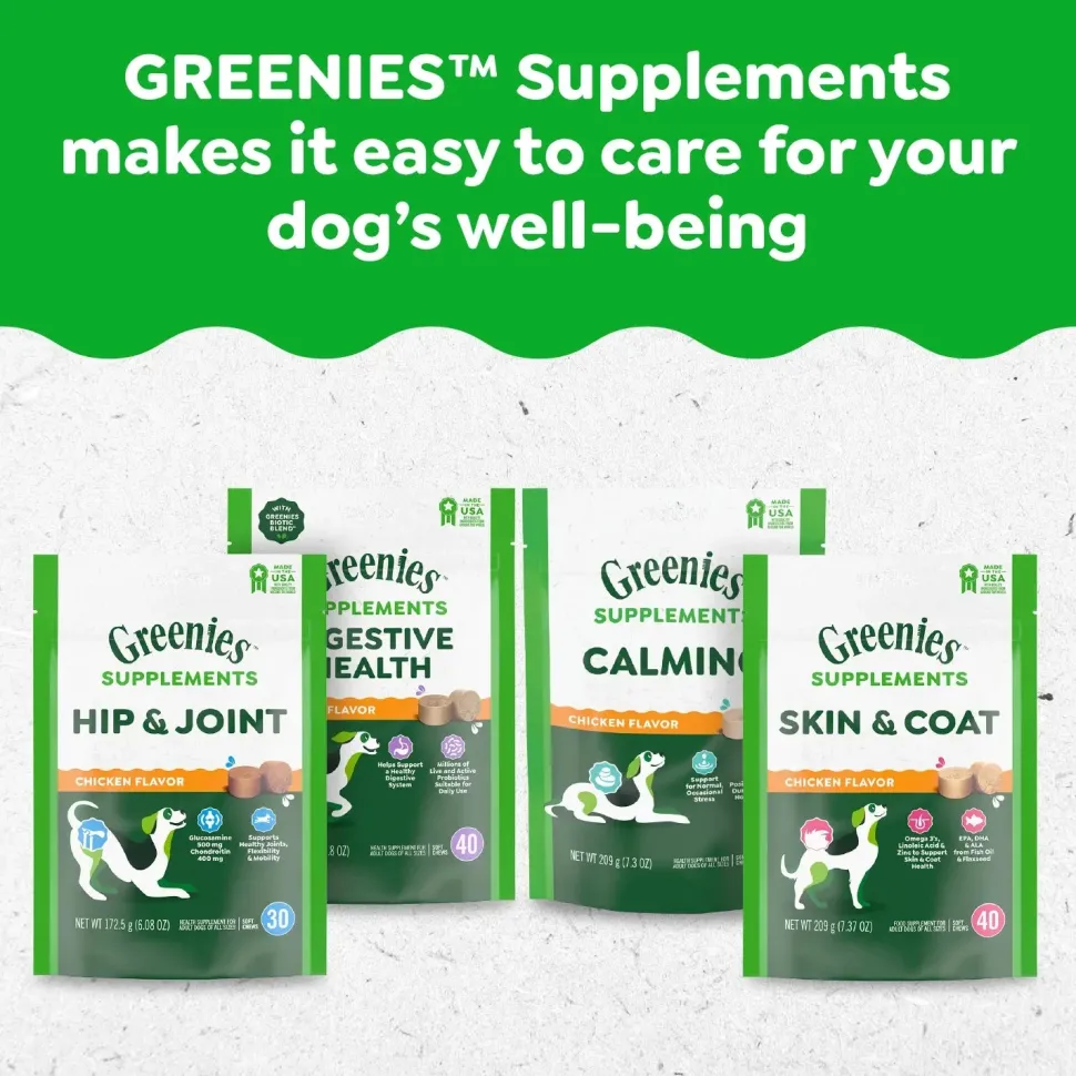 Greenies Hip & Joint Supplement Soft Chews for Adult Dogs Chicken Flavor 30 Count 6.08-oz
