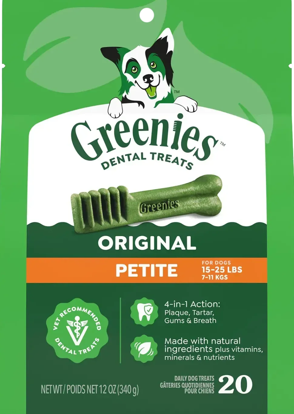 Greenies Original Dog Dental Treats Petite 12-oz 20 Count