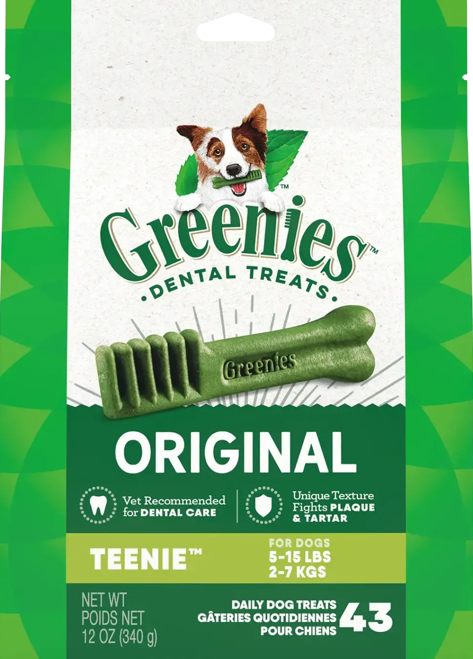 Greenies Original Dog Dental Treats Teenie 12-oz 43 Count