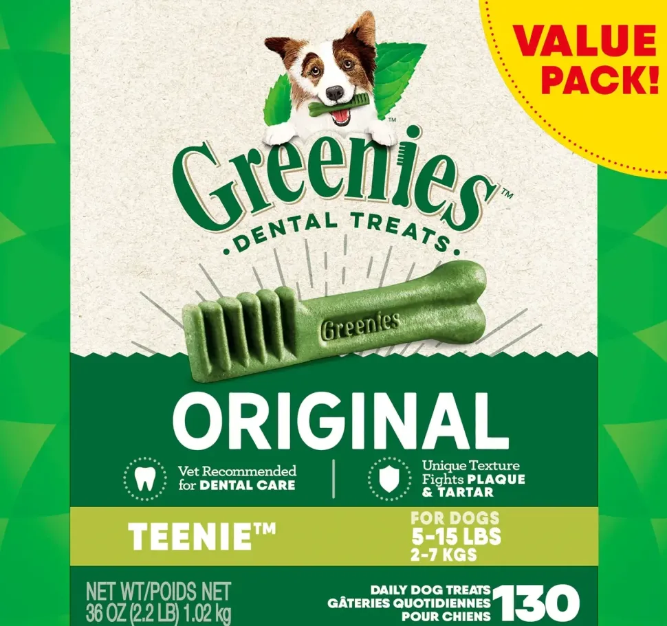 Greenies Original Dog Dental Treats Teenie 36-oz 130 Count
