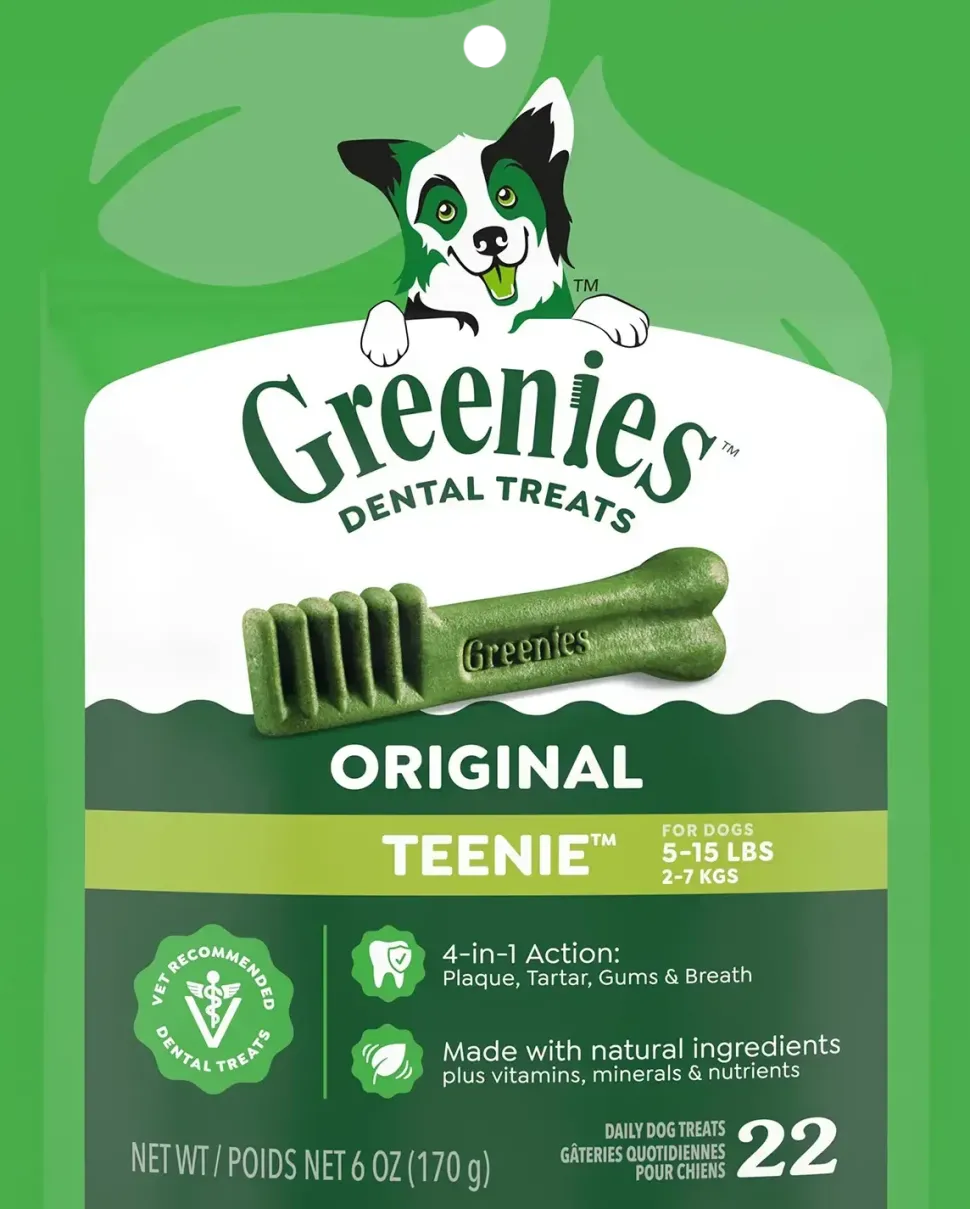 Greenies Original Dog Dental Treats Teenie 6-oz 22 Count
