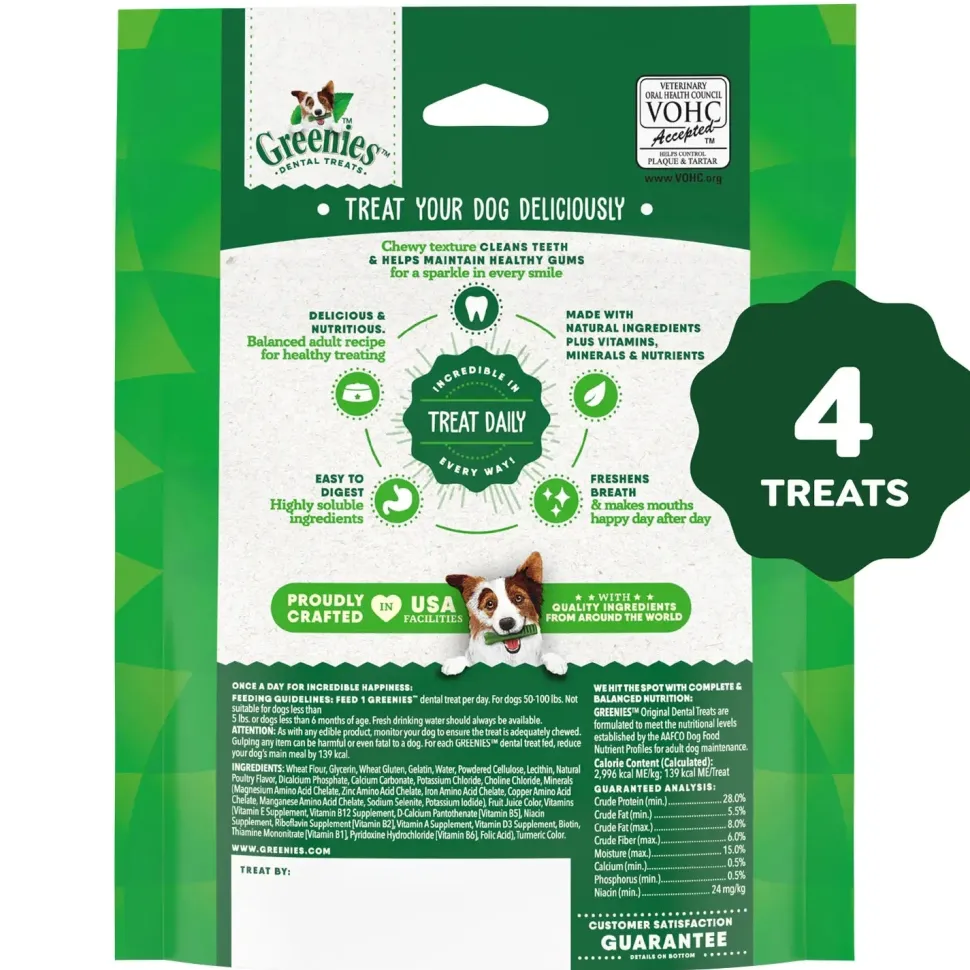 Greenies Original Dog Dental Treats Large 6-oz 4 Count